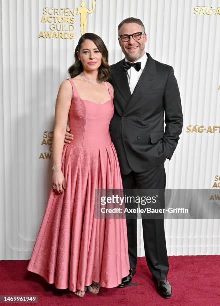 Lauren Miller Rogen and Seth Rogen attend the 29th Annual Screen Actors Guild Awards at Fairmont Century Plaza on February 26, 2023 in Los Angeles,...