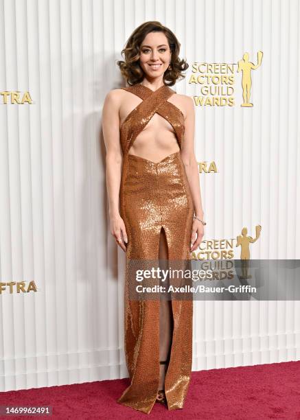 Aubrey Plaza attends the 29th Annual Screen Actors Guild Awards at Fairmont Century Plaza on February 26, 2023 in Los Angeles, California.