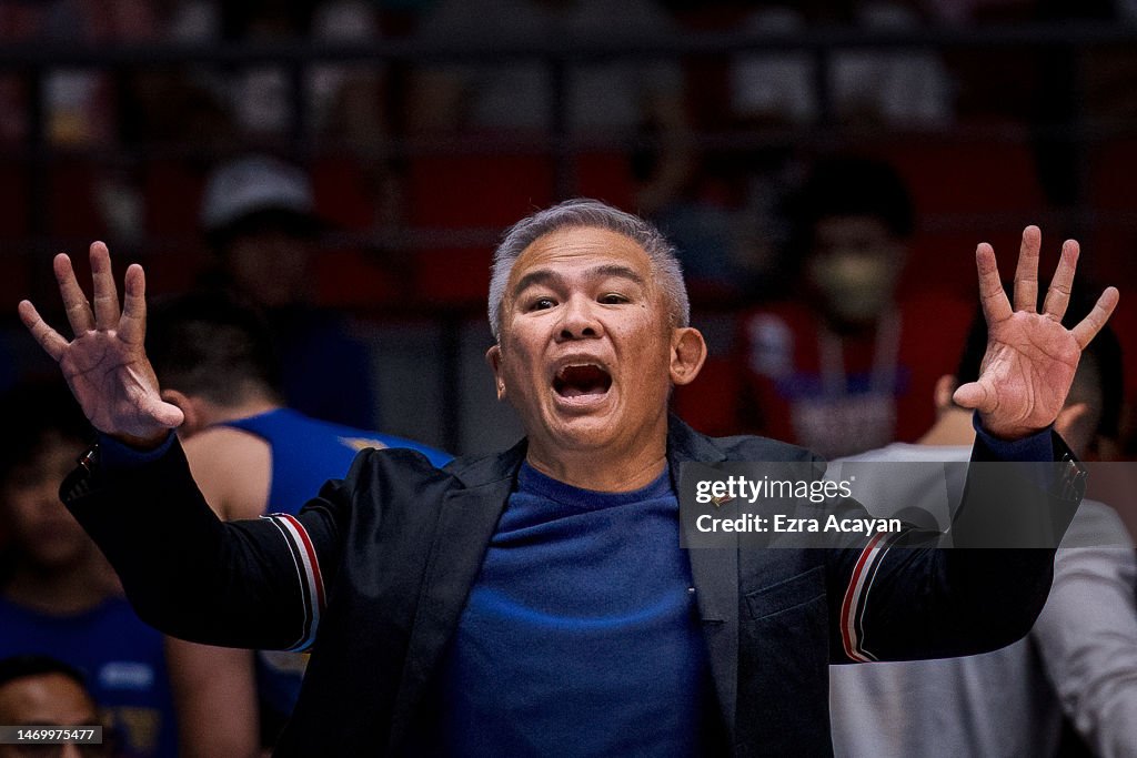 Vincent Reyes Coach Vincent Reyes of Team Philippines reacts during the FIBA... News ...