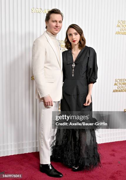 Paul Dano and Zoe Kazan attend the 29th Annual Screen Actors Guild Awards at Fairmont Century Plaza on February 26, 2023 in Los Angeles, California.