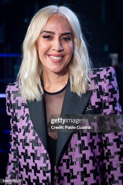 Spanish singer Monica Naranjo attends "Cover Night" photocall presented by RTVE on February 27, 2023 in Leganes, Spain.