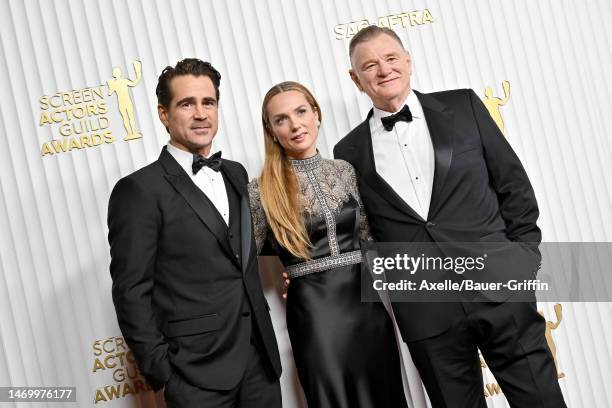 Colin Farrell, Kerry Condon, and Brendan Gleeson attend the 29th Annual Screen Actors Guild Awards at Fairmont Century Plaza on February 26, 2023 in...