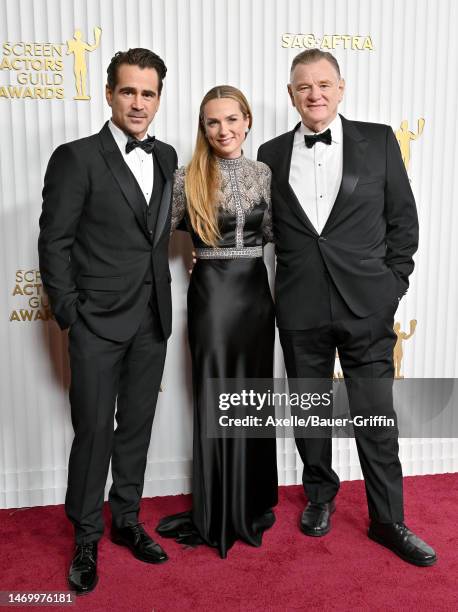Colin Farrell, Kerry Condon, and Brendan Gleeson attend the 29th Annual Screen Actors Guild Awards at Fairmont Century Plaza on February 26, 2023 in...