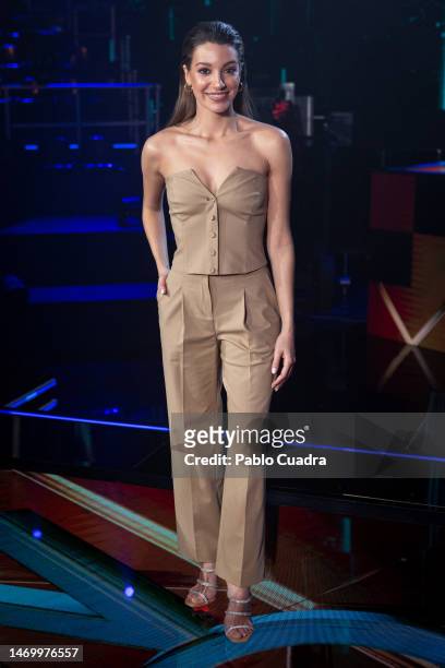 Spanish singer Ana Guerra attends "Cover Night" photocall presented by RTVE on February 27, 2023 in Leganes, Spain.