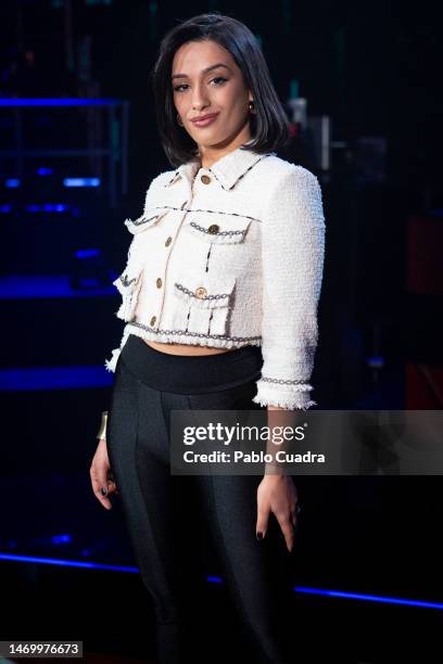 Spanish singer Chanel Terrero attends "Cover Night" photocall presented by RTVE on February 27, 2023 in Leganes, Spain.