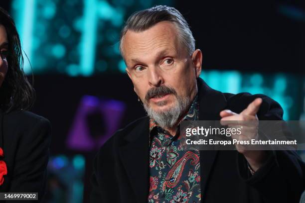 Miguel Bose during the press conference presentation of TVE's television program 'Cover Night' on February 27 in Madrid, Spain.