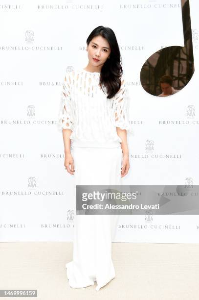 Tamia Liu Tao is seen at the Brunello Cucinelli Fall-Winter 23/24 Women Collection Presentation during Milan Fashion Week on February 22, 2023 in...