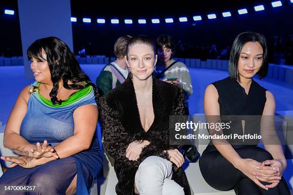 American actress and supermodel Hunter Schafer guest at the Ferragamo