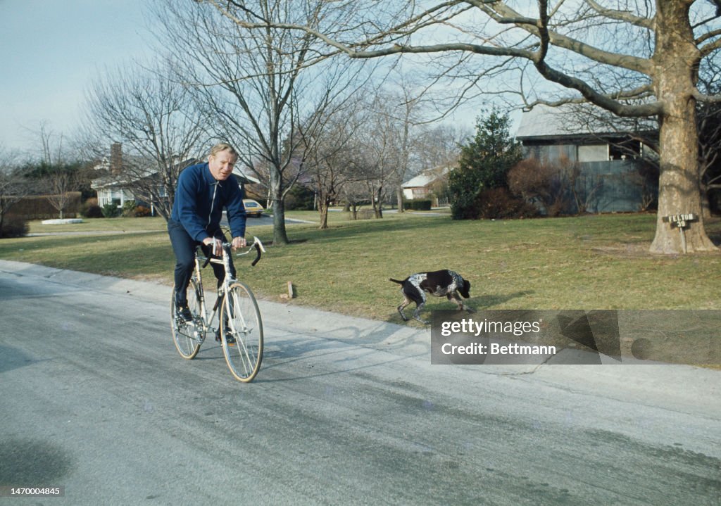 Whitey Ford Riding His Bike