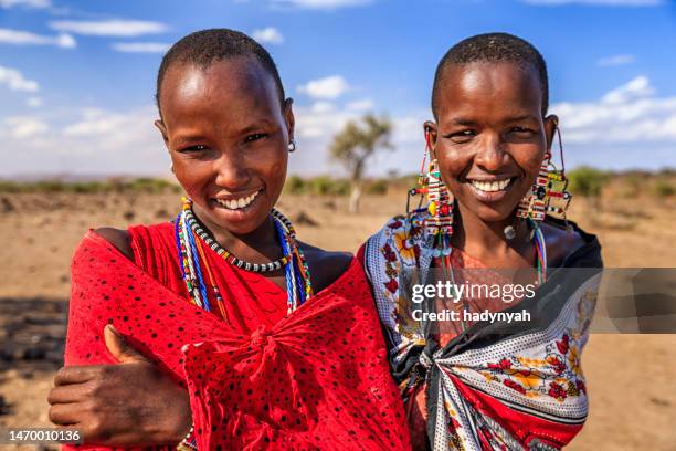 portrait of african women from maasai tribe, kenya, africa - amboseli national park bildbanksfoton och bilder