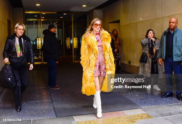 Model Suki Waterhouse is seen outside the"Toaday Show" on February 27, 2023 in New York City.