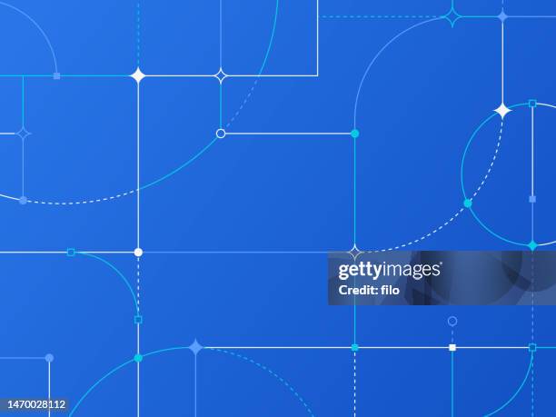 ilustrações de stock, clip art, desenhos animados e ícones de modern blueprint prototype design abstract background - industria metálica