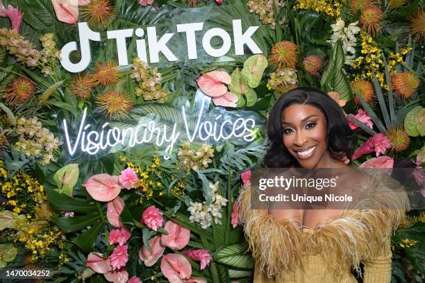 Jackie Aina attends the TikTok Visionary Voices Black Hollywood Brunch at Pendry West Hollywood on February 26, 2023 in West Hollywood, California.