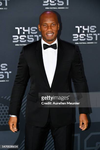Didier Drogba poses for a photo on the Green Carpet ahead of The Best FIFA Football Awards 2022 on February 27, 2023 in Paris, France.