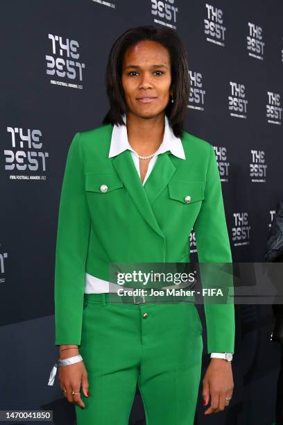 Wendie Renard poses for a photo on the Green Carpet ahead of The Best FIFA Football Awards 2022 on February 27, 2023 in Paris, France.