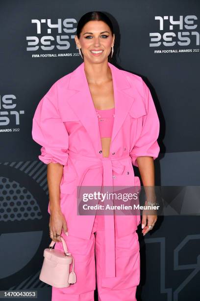 Alex Morgan poses for a photo on the Green Carpet ahead of The Best FIFA Football Awards 2022 on February 27, 2023 in Paris, France.