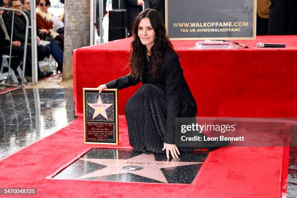 Courteney Cox attends her Hollywood Walk of Fame Star Ceremony on February 27, 2023 in Hollywood, California.