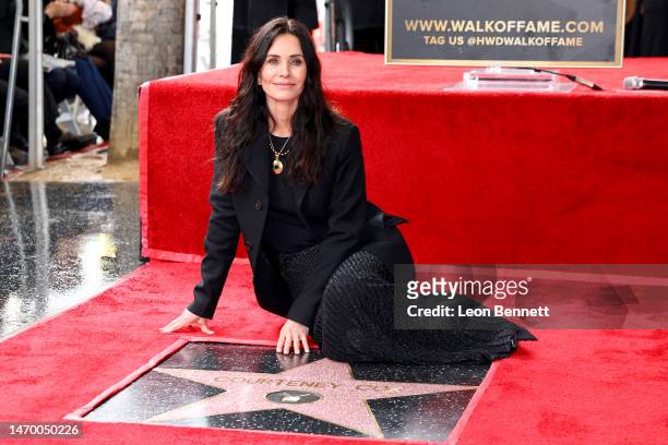 Courteney Cox attends her Hollywood Walk of Fame Star Ceremony on February 27, 2023 in Hollywood, California.