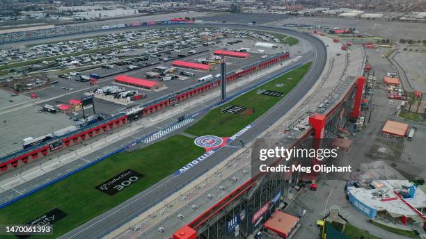 An aerial view of Auto Club Speedway on February 27, 2023 in Fontana, California.