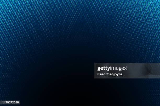 abstract blue binary data background technology vector design - blue artificial intelligence background stock illustrations