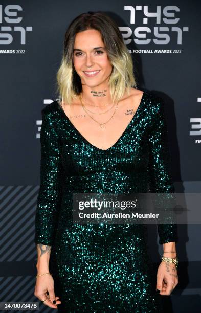 Mapi Leon poses for a photo on the Green Carpet ahead of The Best FIFA Football Awards 2022 on February 27, 2023 in Paris, France.