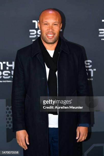 Mikael Silvestre poses for a photo on the Green Carpet ahead of The Best FIFA Football Awards 2022 on February 27, 2023 in Paris, France.