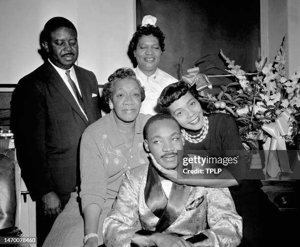 American civil rights activist and Baptist minister Reverend Ralph Abernathy, Alberta Williams King , mother of MLK, nurse Louise Stone, and American...