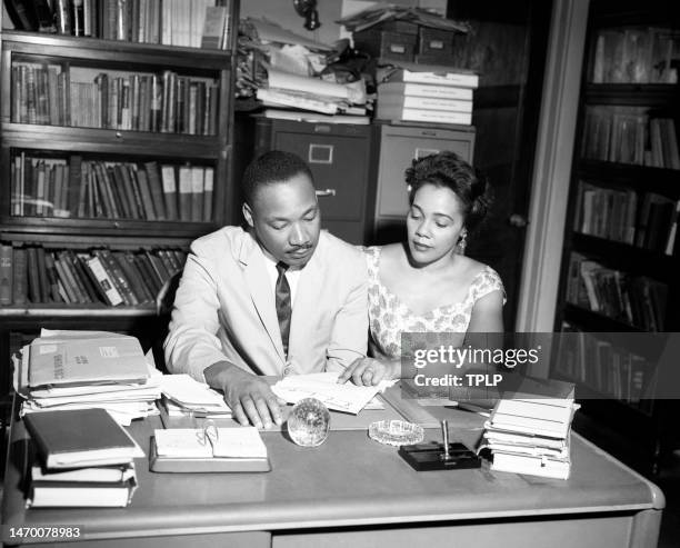 American Baptist minister and activist Martin Luther King Jr. And his wife, American author, activist, and civil rights leader Coretta Scott King at...