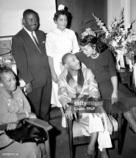 Alberta Williams King , mother of MLK, American civil rights activist and Baptist minister Reverend Ralph Abernathy, nurse Louise Stone, and American...