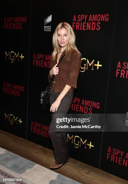 Sienna Miller attends MGM+'s "A Spy Among Friends" New York Premiere at Crosby Street Hotel on February 27, 2023 in New York City.