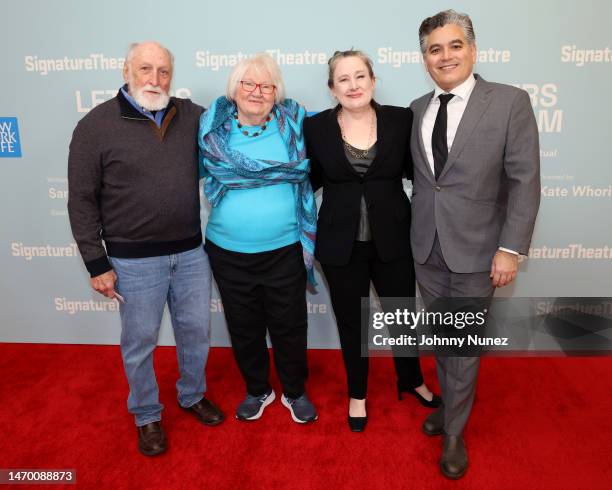 Rich Moore, Kathy Ruhl, Sarah Ruhl and Tony Charuvastra attend the Premiere of Sarah Ruhl's "Letters From Max" at Signature Theatre on February 27,...