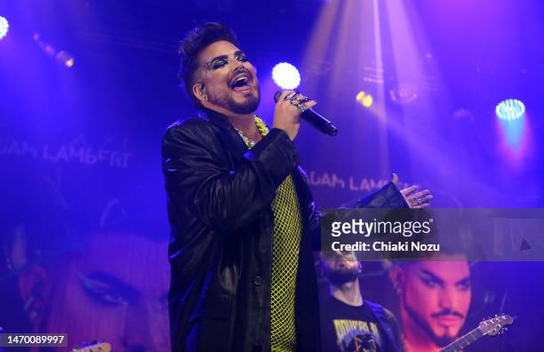 Adam Lambert performs at KOKO on February 27, 2023 in London, England.
