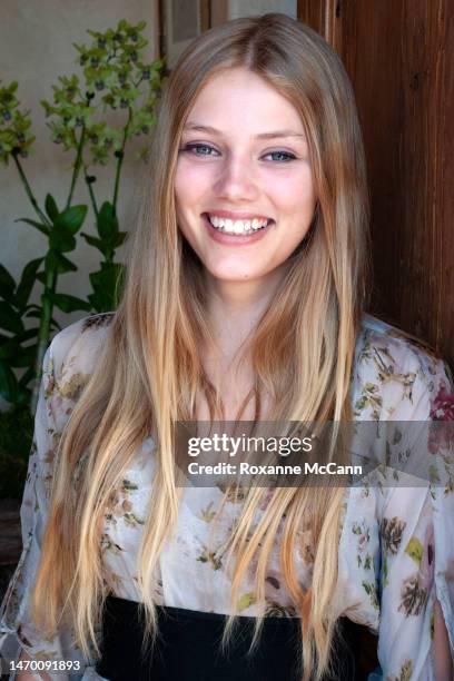 Actress Grace Van Dien, daughter of Casper Van Dien and great-granddaughter of Robert Mitchum poses for a photo at home on September 23, 2012 in...