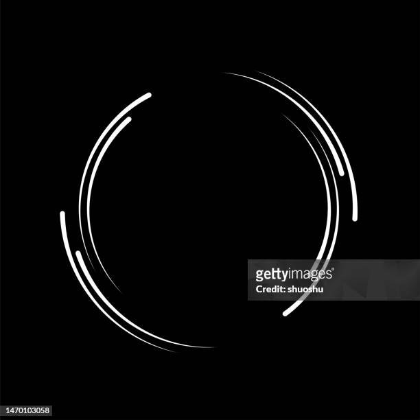 vector black and white round radial speed lines geometric art trendy design element for frame banner - one line drawing abstract line art stock illustrations
