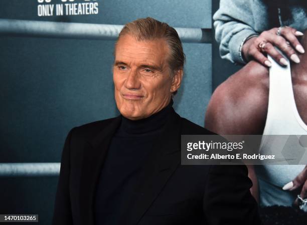 Dolph Lundgren attends the Los Angeles Premiere of "CREED III" at TCL Chinese Theatre on February 27, 2023 in Hollywood, California.