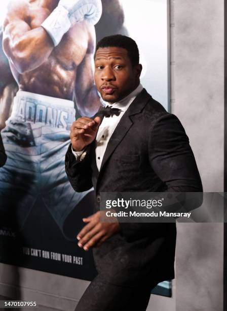 Jonathan Majors attends the Los Angeles Premiere of "CREED III" at TCL Chinese Theatre on February 27, 2023 in Hollywood, California.