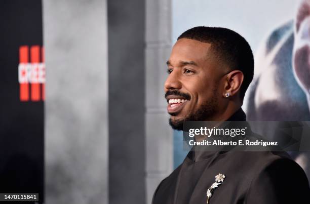 Michael B. Jordan attends the Los Angeles Premiere of "CREED III" at TCL Chinese Theatre on February 27, 2023 in Hollywood, California.