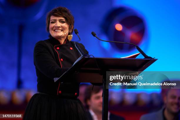 Actress Silvia Abril speaks during Soles Guía Repsol Awards 2023 at Auditorio de la Diputación de Alicante on February 27, 2023 in Alicante, Spain.