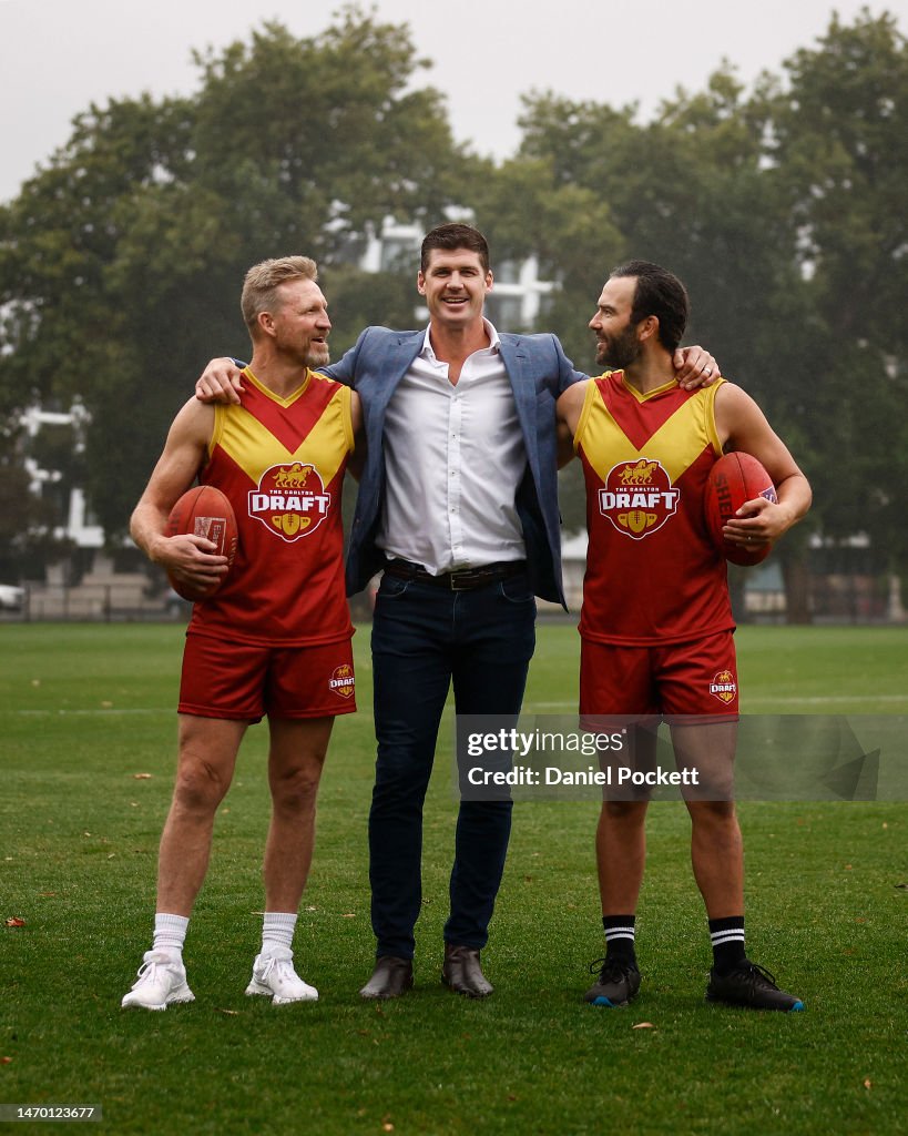 Nathan Jonathan Nathan Buckley , Jonathan Brown and Jordan Lewis pose during The ...