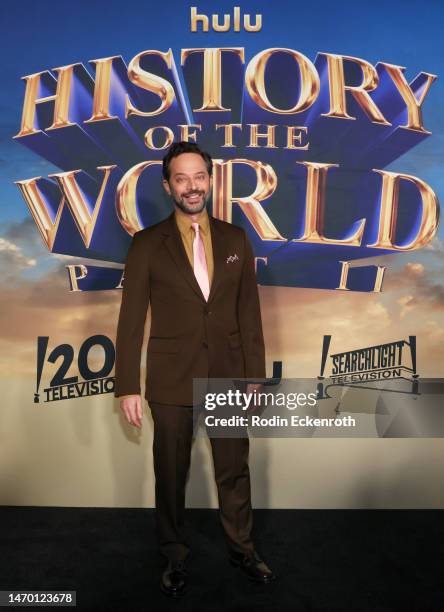 Nick Kroll attends the Los Angele premiere for Hulu's "History of the World, Part II" at Hollywood Legion Theater on February 27, 2023 in Los...