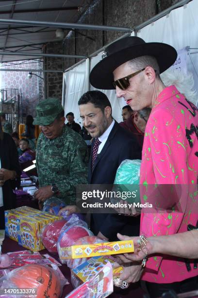 Edgar Smolensky, also known as Edy Smol, attends the "Sí al desarme. Sí a la paz" government campaign, on February 27, 2023 in Mexico City, Mexico.