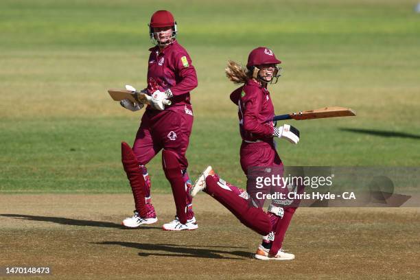 Queensland celebrate winning the womens final match between Queensland and New South Wales during the 2023 National Indigenous Championships at...