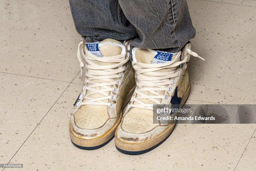 Actress Simona Tabasco, shoe detail, attends the Film Independent