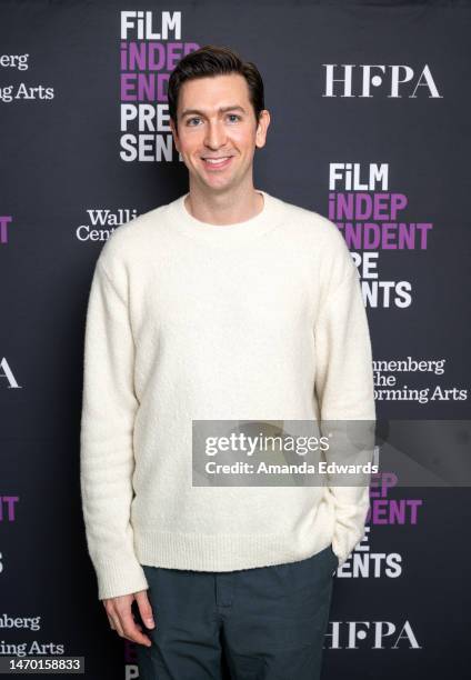 Actor Nicholas Braun attends the Film Independent Live Read of “Triangle Of Sadness” at the Wallis Annenberg Center for the Performing Arts on...