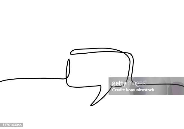 continuous line drawing of doodle speech bubble. hand drawn symbol vector - continuous line drawing stock illustrations