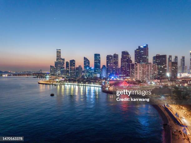 may fourth square, qingdao cbd, china - festival pier stock pictures, royalty-free photos & images