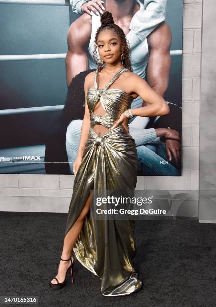 Marsai Martin attends the Los Angeles Premiere Of "CREED III" at TCL Chinese Theatre on February 27, 2023 in Hollywood, California.