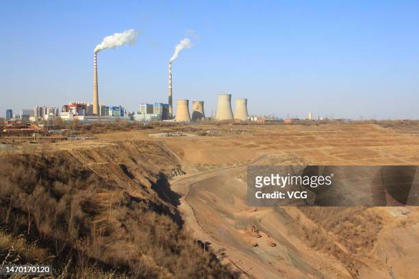 Haizhou Open-pit Coal Mine is seen on February 28, 2023 in Fuxin, Liaoning Province of China.
