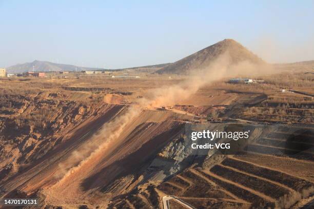 Haizhou Open-pit Coal Mine is seen on February 28, 2023 in Fuxin, Liaoning Province of China.