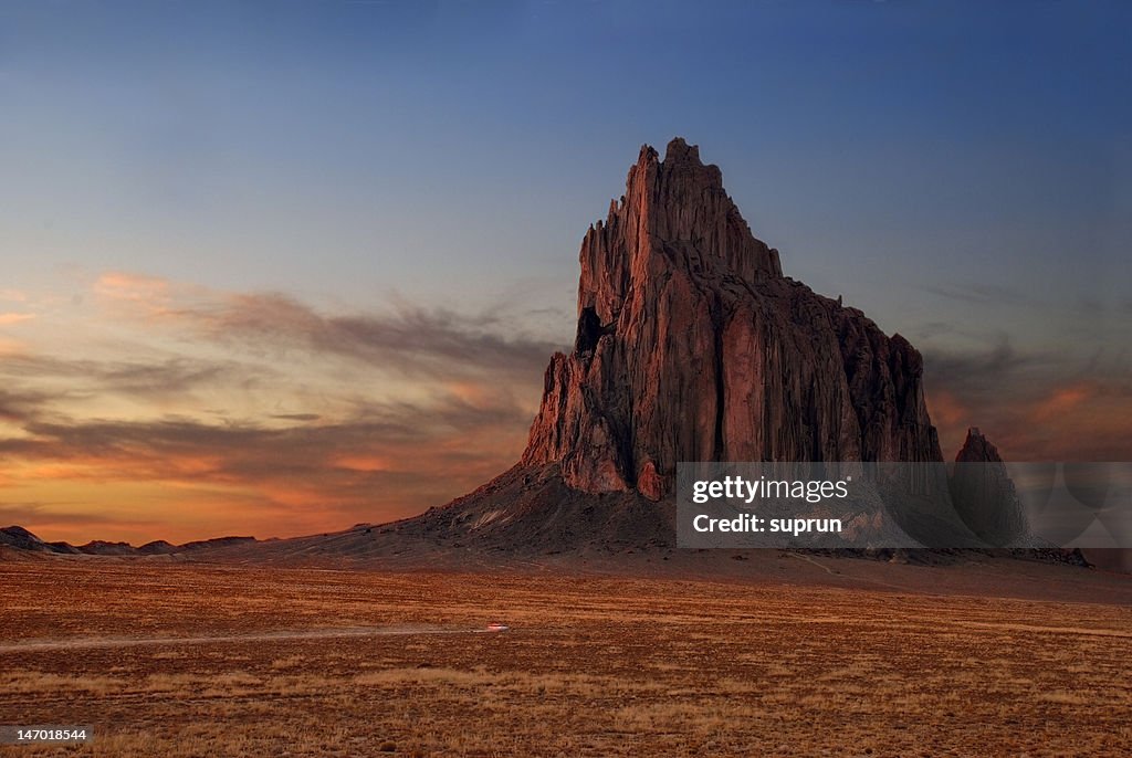 Shiprock at Sunset